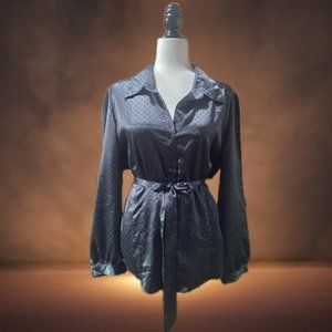 Gorgeous Women's Gunmetal Satin Blouse